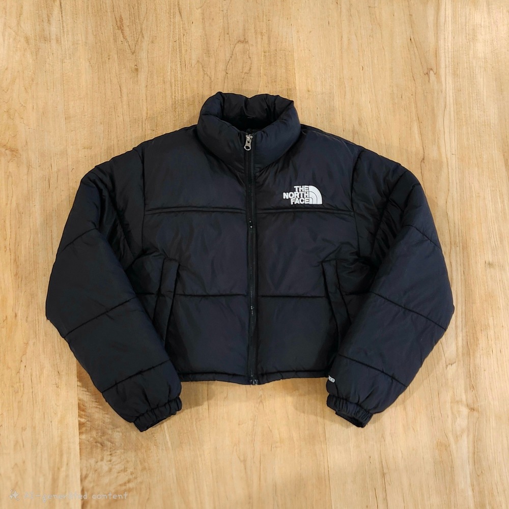 RARE Vintage 90s The North Face 700 Nuptse Cropped Down Jacket Black(Size M)